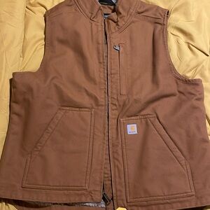 Washed Duck Sherpa-Lined mock-neck vest